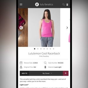 lululemon cool racer back